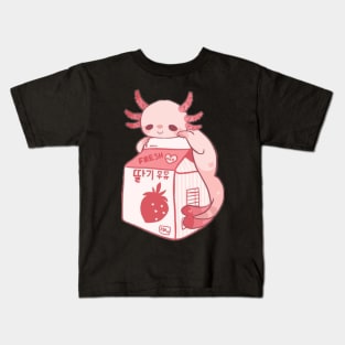 Cute Snaxolotl Kawaii Axolotl - Kawaii Cottagecore Aesthetic Kids T-Shirt